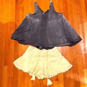 We The Free Bundle, Skort and Crop Top, Size XS